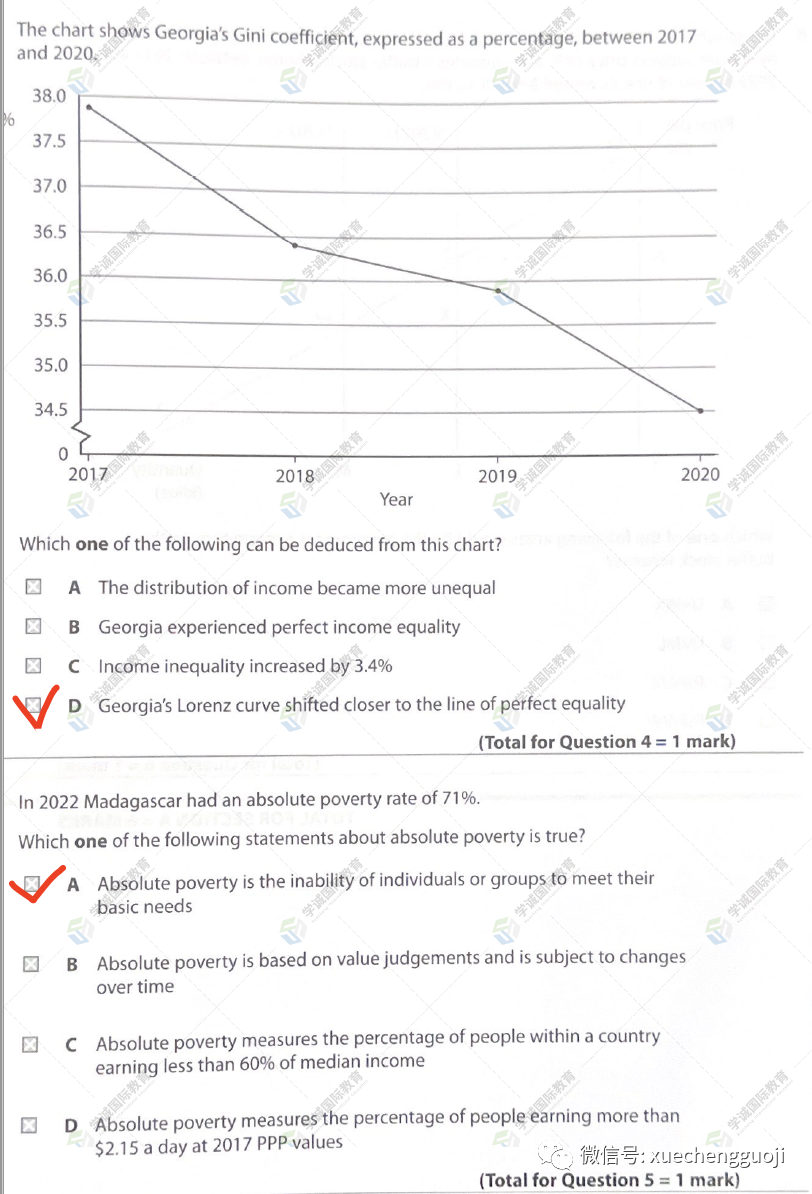 对答案｜2023年10月爱德思经济U4