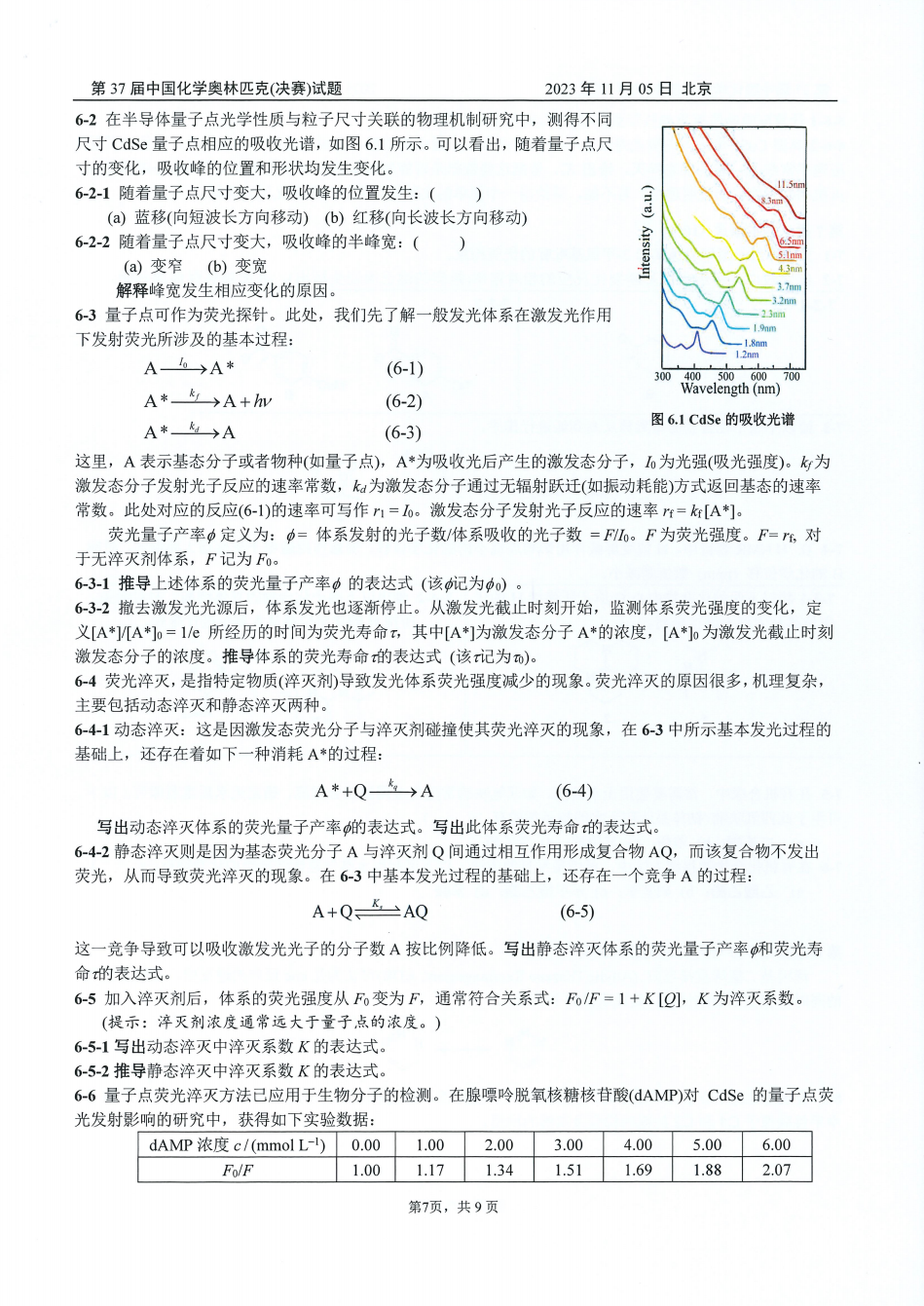 第37届中国化学奥林匹克决赛第二场考试题目公布！明日可查本场成绩